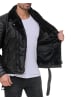 Reichstadt Herren Slim Fit Kunstlederjacke  in Black - Black Zipper