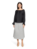 Betty Barclay Satin-Bluse mit U-Boot-Ausschnitt in Schwarz