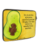Mr. & Mrs. Panda Laptop Tasche Avocado Kern Design mit Spruch in Weiß