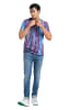 Carlo Colucci T-Shirt Di Poli in Navy / Pink
