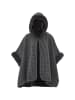 fraully Damen Poncho in Dunkelgrau