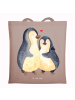 Mr. & Mrs. Panda Tüte Pinguin umarmen ohne Spruch in Braun Pastell
