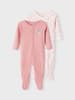 name it 2er Pack Baby Strampler mit Blumendesign und Knöpfen in Rosa