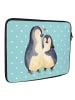 Mr. & Mrs. Panda Notebook Tasche Pinguin umarmen ohne Spruch in Türkis Pastell