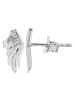 Adeliás Damen Ohrringe – Ohrstecker Flügel aus 925 Silber in silber
