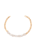 faina Women Crystal-Studded Link Bracelet in Rose Gold White