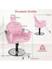 COSTWAY Friseurstuhl höhenverstellbar drehbar mit Kopfstütze in Rosa