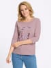 Sieh an! 3/4-Arm-Shirt in mauve-traube-bedruckt