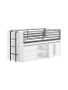 58 aufm Kessel HALBHOCHBETT 90x200 Keelia Weiß mit Schreibtisch Stauraum Set