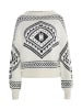 usha FESTIVAL Strick Pullover in Wollweiss Schwarz