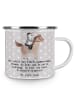 Mr. & Mrs. Panda Emaille Tasse Reitsport Trainerin Harmonie mit ... in Grau Pastell
