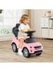 COSTWAY 3-in-1 Rutschauto mit Schiebestange in Rosa