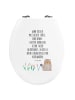 Mr. & Mrs. Panda Holz Toilettendeckel Otter Stein mit Spruch in Weiß