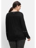 sheego Langarmshirt in schwarz