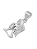 Adeliás Damen Anhänger – Herzanhänger aus 925 Silber mit Zirkonia in silber