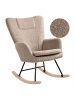 Beliani Schaukelsessel SANDVE in Beige/Schwarz/Braun - (W) 72 x (H) 98 x (L) 87 cm