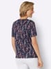 Sieh an! Kurzarmshirt in marine-hortensie-bedruckt