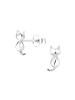 Alexander York Ohrringe, Ohrstecker KATZE 3d in 925 Sterling Silber, 2-tlg. in silver