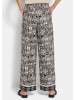 GOLDNER Viskosehose mit Bicolor-Druck in stein / schwarz / gemustert