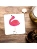 Mr. & Mrs. Panda Untersetzer Flamingo Stolz ohne Spruch in Weiß