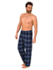 NORMANN Flanell Schlafanzug Pyjama Hose Karo - 76521 in marine