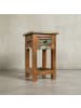 KADIMA DESIGN Shabby-Chic Beistelltisch Mangoholz: Schublade, Braun, 30 kg Traglast