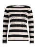 Betty Barclay Basic Shirt mit Rippenstruktur in Schwarz/Weiß
