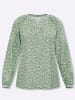Sieh an! Langarm-Bluse in eucalyptus-ecru-bedruckt
