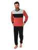 NORMANN Frottee langarm Schlafanzug Pyjama Bündchen - 81312 in rot