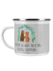 Mr. & Mrs. Panda Tasse Emaille Polterabend Spaß mit Spruch in Heather Grey