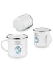 Mr. & Mrs. Panda Camping Emaille Tasse Walfisch Thunfisch mit Sp... in Weiß