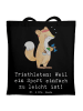 Mr. & Mrs. Panda Tragetasche Triathlon Helden mit Spruch in Schwarz