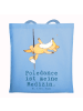Mr. & Mrs. Panda Jutebeutel Fuchs PoledanZeichen mit Spruch in Sky Blue