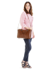 Cluty Handtasche echt Leder in cognac