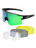 YEAZ SUNTHRILL SET sport-sonnenbrille weiß/blau in schwarz / grün