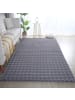 KADIMA DESIGN Teppich Waschbar Hochflor Uni Polyester Wohnzimmer in Grau