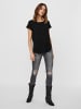 Vero Moda Langes Basic T-Shirt Kurzarm Top Einfarbiges Oberteil VMBECCA in Schwarz-2