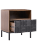 Beliani Nachttisch CARAQUET in Braun/Schwarz - (W) 50 x (H) 60 x (L) 40 cm