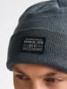 Petrol Industries Gerippte Beanie mit Patch Irontrail in Blau