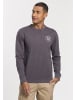 H.I.S. Langarmshirt in anthrazit-meliert, marine