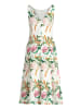 Vera Mont Blumenkleid mit Kellerfalten in Cream/Rosé