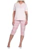 NORMANN Kurzarm Capri Schlafanzug Pyjama Ethnolook in rosa