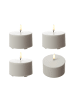 Uyuni 4er Set LED Kerzen THEA für Innen/Außen bis 1000 Std. Timer H: 5cm in weiß