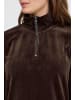 Oxmo Sweatkleid OXEBBA HALFZIP DRESS in braun