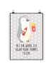 Mr. & Mrs. Panda Wandposter Pinguin Pommes mit Spruch in Grau Pastell
