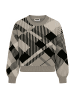 Noisy may Stylischer Oversize Karierter Pullover mit Rundhals Ausschnitt in Grau
