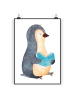 Mr. & Mrs. Panda Print Pinguin Buch ohne Spruch in Weiß