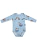 Schlummersack Bio Baby-Bodys langarm 3er-Pack in Hellblau-Rot