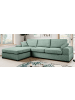 Inn.Furn Sofa petrol Strukturstoff 308 cm, Ecksofa 5-Sitzer, L-Sofa Ottomane links