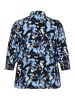 KAFFE curve Langarm - Hemd KClurana Regular fit in Black/Blue Graphic Strokes